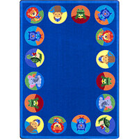 Joy Carpets Kid Essentials Animal Readers 7' 8" x 10' 9" Multi-Colored Rectangle Area Rug