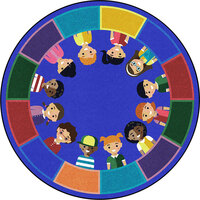 Joy Carpets Kid Essentials All of Us Together 7' 7" Multi-Colored Round Area Rug
