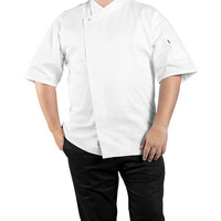 Uncommon Chef Calypso Pro Vent White Customizable Short Sleeve Chef Coat with Mesh Back 0428 - XS