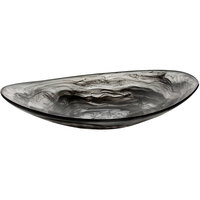 Bon Chef 17 1/4" x 11" Oval Smoke Shallow Resin Bowl