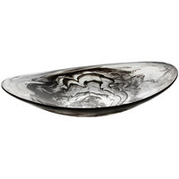 Bon Chef 15 3/4" x 10 1/2" Oval Smoke Shallow Resin Bowl