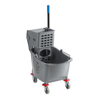 Lavex 35 Qt. Gray Mop Bucket & Side Press Wringer Combo