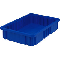 Quantum 16 1/2" x 10 7/8" x 3 1/2" Heavy-Duty Blue Dividable Container DG92035BL