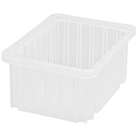 Quantum 10 7/8" x 8 1/4" x 5" Heavy-Duty Clear Dividable Container DG91050CL