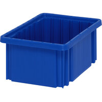 Quantum 10 7/8" x 8 1/4" x 5" Heavy-Duty Blue Dividable Container DG91050BL