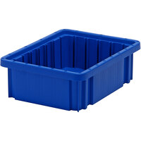 Quantum 10 7/8" x 8 1/4" x 3 1/2" Heavy-Duty Blue Dividable Container DG91035BL