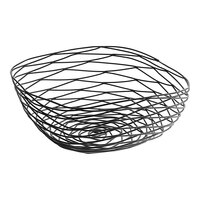 Tablecraft BK17310 Artisan Square Black Wire Basket - 10" x 10" x 4"