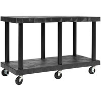 SPC Industrial Modular-Kart 48" x 24" x 32" Plastic Solid Top 2-Shelf Utility Cart KT4824B