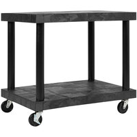 SPC Industrial Modular-Kart 36" x 24" x 32" Plastic Solid Top 2-Shelf Utility Cart KT3624B