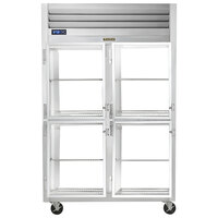 Traulsen G21005P 2 Section Glass Half Door Pass-Through Refrigerator - Left / Left Hinged Doors