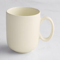 Acopa Pangea 12 oz. Fog White Matte Porcelain Mug - Sample