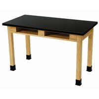 National Public Seating SLT2-3060PB 30" x 60" Science Lab Table with Phenolic Top and Built-In Book Compartments - 36" Height