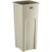 Rubbermaid FG356988BEIG Untouchable 92 Qt. / 23 Gallon Beige Square Trash Can