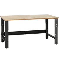 BenchPro Roosevelt Series 36" x 72" Maple Oiled Butcher Block Top Adjustable Workbench with Black Frame RW3672