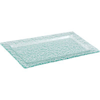 American Metalcraft Glacier 18" x 9" x 7/8" Green Glass Platter