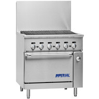 Imperial Range Pro Series IR-36BR-126 Natural Gas 36" Radiant Broiler Range with Standard Oven - 125,000 BTU