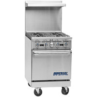 Imperial Range Pro Series IR-4-XB Liquid Propane 4 Burner 24" Range with Cabinet Base - 128,000 BTU