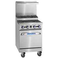 Imperial Range Pro Series IR-4-SU-XB Natural Gas 4 Burner 24" Step-Up Range with Cabinet Base - 128,000 BTU