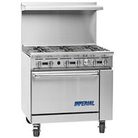 Imperial Range Pro Series IR-6-XB Natural Gas 6 Burner 36" Range with Cabinet Base - 183,000 BTU