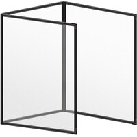H. Risch, Inc. TET Deluxe Sewn 8 1/2" x 11" Black 6 View Foldout Vinyl Menu Cover With Black Smooth Corners and Matte Finish