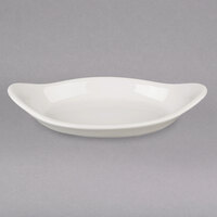 Hall China from Steelite International HL5210AWHA Ivory (American White) 10 oz. Oval Rarebit / Au Gratin Dish - 24/Case