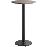 Lancaster Table & Seating 24" Round Reversible Birch / Ash Laminated Bar Height Table and Base Kit with 17" Cast Iron Base