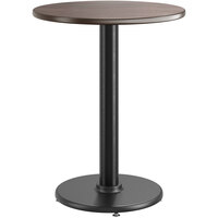 Lancaster Table & Seating 24" Round Reversible Birch / Ash Laminated Standard Height Table and Base Kit with 17" Cast Iron Base