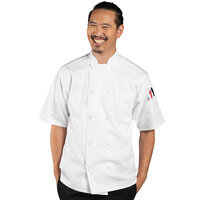 Uncommon Chef Tingo Unisex White Customizable Short Sleeve Chef Coat 0497
