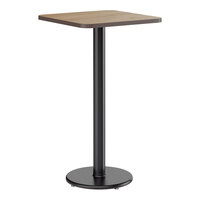 Lancaster Table & Seating 24" x 24" Reversible White Birch / Ash Laminated Bar Height Table and Base Kit with 17" Cast Iron Base