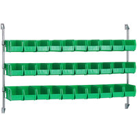 Quantum 34" x 60" Wall Mount Cantilever with 30 Green Divider Bins CAN-34-60BH-230GN