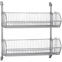 Quantum 20" x 48" x 9" Post Mounted Cantilever Baskets CAN-34-2048BC-PWB