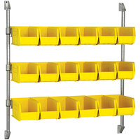 Quantum 34" x 36" Wall Mount Cantilever with 18 Yellow Divider Bins CAN-34-36BH-230YL