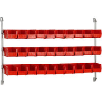 Quantum 34" x 60" Wall Mount Cantilever with 30 Red Divider Bins CAN-34-60BH-230RD