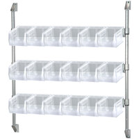 Quantum 34" x 36" Wall Mount Cantilever with 18 Clear Divider Bins CAN-34-36BH-230CL