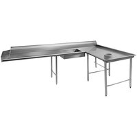 Eagle Group SDTCIR-120-14/3 120" Spec-Master 14 Gauge Stainless Steel Right Dishlanding Soil L-Shape Dishtable