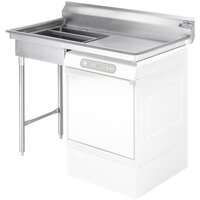 Eagle Group UDT-4R-16/3 48" 16 Gauge Stainless Steel Right Side Undercounter Dishtable