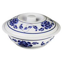 Thunder Group 8011TB Lotus 2.5 Qt. Round Melamine Serving Bowl with Lid - 11"