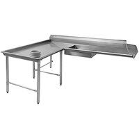 Eagle Group SDTCIL-84-14/3 84" Spec-Master 14 Gauge Stainless Steel Left Dishlanding Soil L-Shape Dishtable