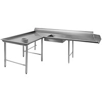 Eagle Group SDTCIL-96-16/3 96" 16 Gauge Stainless Steel Left Dishlanding Soil L-Shape Dishtable