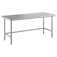 Regency Spec Line Easy Attach 30" x 72" 14-Gauge Stainless Steel Commercial Open Base Work Table