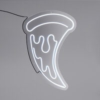 Canvas Freaks 24" x 16" Neon White Pizza Slice Sign