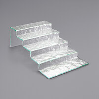 Cal-Mil 1463 Glacier Faux Glass 5 Tier Stair-Step Riser - 11 1/2" x 20" x 7"