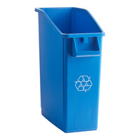 Lavex 52 Qt. / 13 Gallon Blue Rectangular Under-Counter Recycling Bin