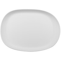 GET Enterprises Riverstone 14" x 10" White Irregular Oval Matte Melamine Coupe Plate - 12/Case