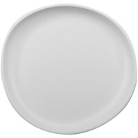 GET Enterprises Riverstone 6" White Irregular Round Matte Melamine Coupe Plate - 24/Case