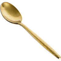 Front of the House Owen 7 1/2" 18/10 Stainless Steel Extra Heavy Weight Matte Brass Dinner / Dessert Spoon - 12/Case