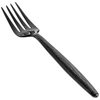 Front of the House Owen 7 1/2" 18/10 Stainless Steel Extra Heavy Weight Matte Black Salad / Dessert Fork - 12/Case