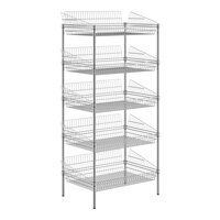 Regency 24" x 36" x 74" NSF Chrome Stationary 5 Basket Retail Storage Display Stand