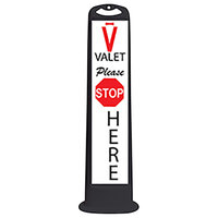 Cortina Trailblazer XL 45" Black "Please Stop Here" Vertical Valet Panel with 15 lb. Base 03-768BLK-VPPSH-15