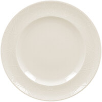 RAK Porcelain Wonder 9 1/2" Ivory Embossed Porcelain Flat Plate - 12/Case